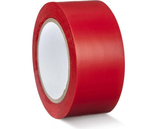 Лента для разметки самоклеящаяся Vell длина 33 м, ширина 50 мм, красная, 0,15 мм, ПВХ (Standart) 301584 
