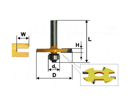 Фреза кромочная фальцевая (50.8х4 мм; хвостовик 8 мм) Энкор 46348 