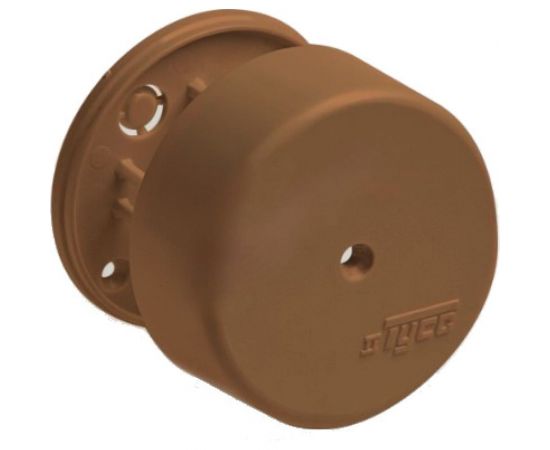 Распределительная коробка для открытой проводки Рувинил Тусо D 62 мм H24 мм 2 пары клеммников коричневая 65001К 