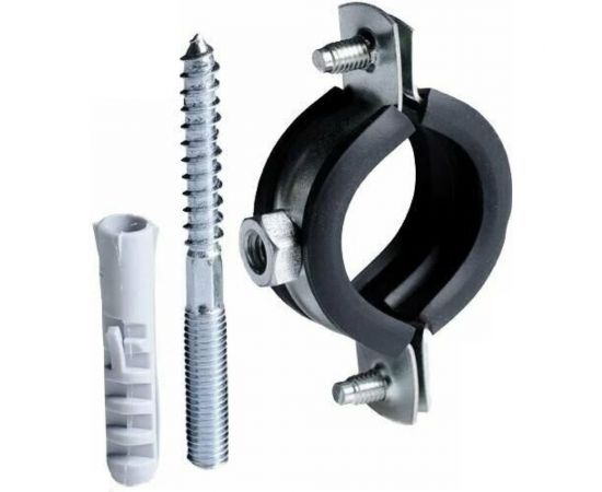 Стальной хомут Rvc (47-51) 1 1/2"", с резиновым уплотнителем и крепежом М8x100 в комплекте дюбель 09101 