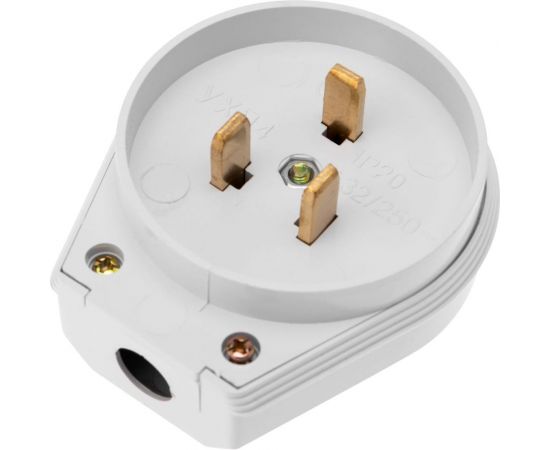 Вилка ВШ для электроплит REXANT 32 А, 250 В, 2Р+РЕ белая 11-8931 