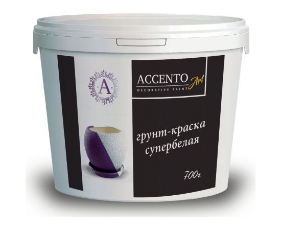 Акриловая грунт-краска AccentO ART супербелая, 0,7кг 0 31200 