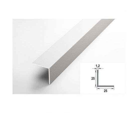 Декоративный угловой профиль ЛУКА алюминиевый, 25х25х1,2 мм, 2,7 м, 5 шт./уп. белый УТ000020818 – изображение 2