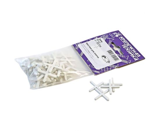 Крестики для кафельной плитки 50 шт, 3 мм крепежная техника 55704 – изображение 2