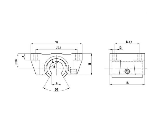 Линейный подшипник в сборе с корпусом TECHNIX TBR20UU – изображение 2