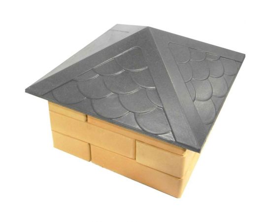 Колпак на столб забора ООО ТК ""Титан"" Тетто Элит Чешуя (385x385 мм; графит) 444418ЧГЭ – изображение 2