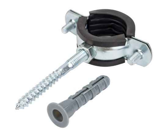 Хомут Uni-Fitt 1"" 32-37 мм с резиновым уплотнителем, шпилькой и дюбелем 850U4800 – изображение 2