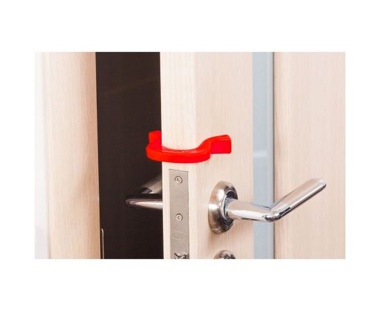 Подкова: блокиратор дверей, стоппер для двери, ограничитель для двери/окна Baby Safety силиконовый 2шт. красные 4670006470532 – изображение 3