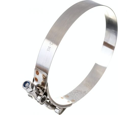 Усиленный хомут TITAN LOCK 114-122 мм, нержав. сталь AISI 304, лента+болт TL114-122RCSS – изображение 3
