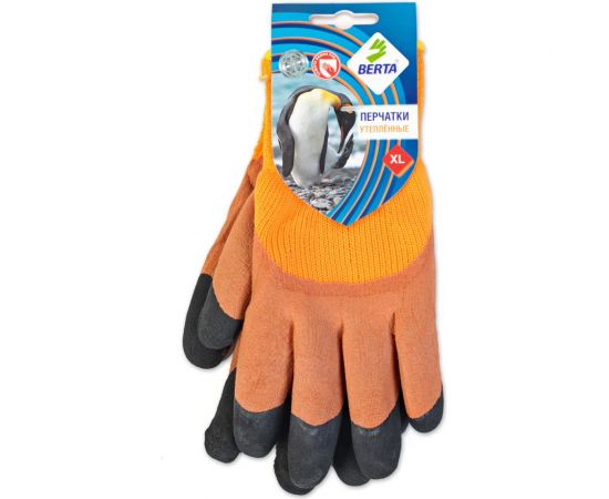 Зимние рабочие махровые полиакриловые перчатки с латексным покрытием БЕРТА облив 3/4 300 