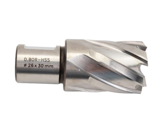 Сверло корончатое HSS по металлу (26х30/63 мм; Weldon 19) D.BOR CD-HSS-030-026-W 
