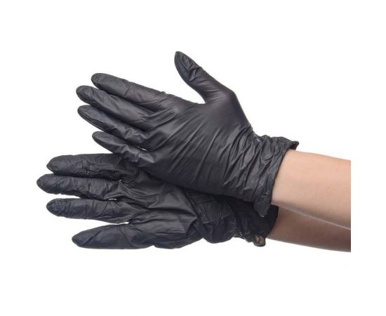 Нитриловые перчатки Optiline черные, р. L, 200 шт 27-0214 