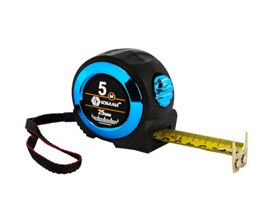 Рулетка КОБАЛЬТ Экстра 5 м, 25 мм, металлический корпус, толщина 0,13 мм, автостоп, магнит, 2 сторонняя шкала 906-890 