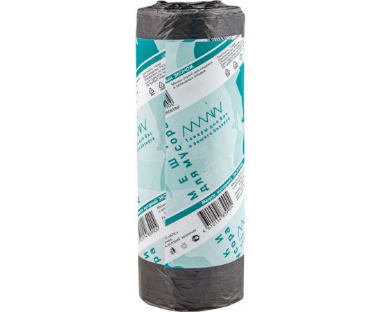 Мешки мусорные черные Эконом 600x700 мм, 60 л, 20 шт/рул, 7 мкм, пнд ALMIN УИ-090617al 