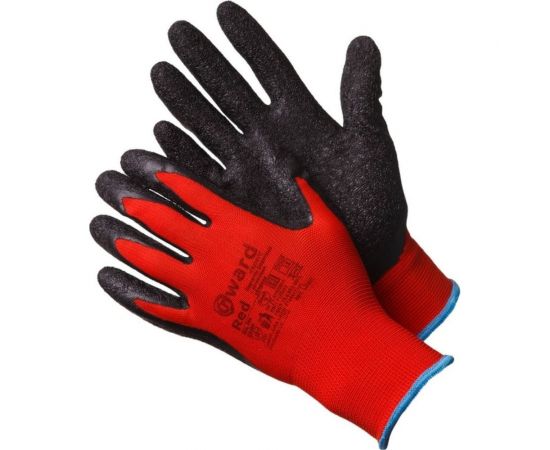 Нейлоновые перчатки с текстурированным латексным покрытием Gward Red, р.L 12 L2001/L 