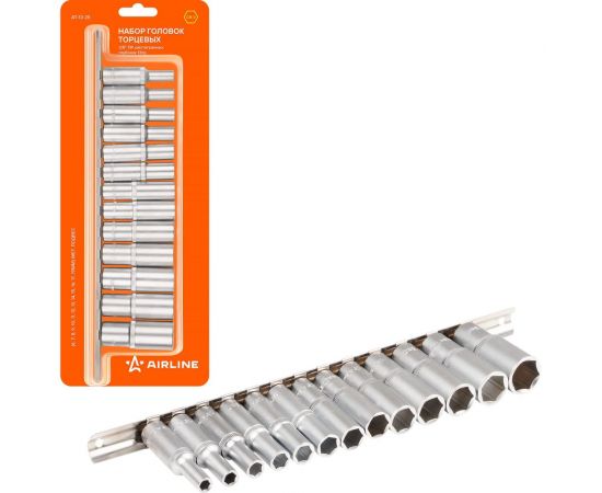Набор головок торцевых шестигранных глубоких (13 шт; 3/8"" DR; 6-19 мм) Airline AT-13-28 