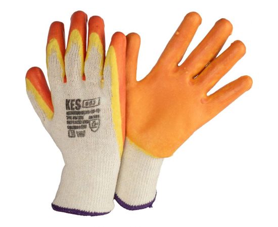 Усиленные перчатки из поликоттона КЭС, двойной латексный облив ладони, размер 9/L 14000016 JR-10-1 