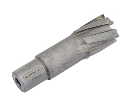 Сверло корончатое TCT (27х55 мм; Weldon 19) KORNOR 10750027 – изображение 2