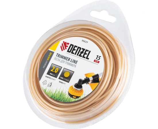 Леска армированная алюминием для триммера ALUFLEX 2 мм, 15 м, блистер, круглая Denzel 96829 – изображение 2