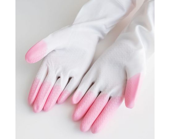 Хозяйственные, виниловые перчатки PATERRA COMFORT&CARE, усиленная зона пальцев, ПВХ, р.XL 402-930 – изображение 2