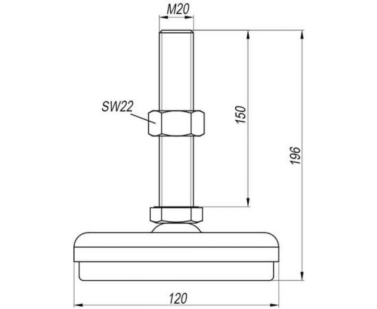 Опора виброизолирующая 120 мм, М20, 1000 кг EMES IA122015 – изображение 2