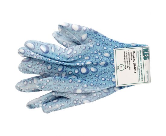 Перчатки из полиэстера КЭС, полиуретановый облив ладони, размер 9/L 14000014 JR-09-1 – изображение 2