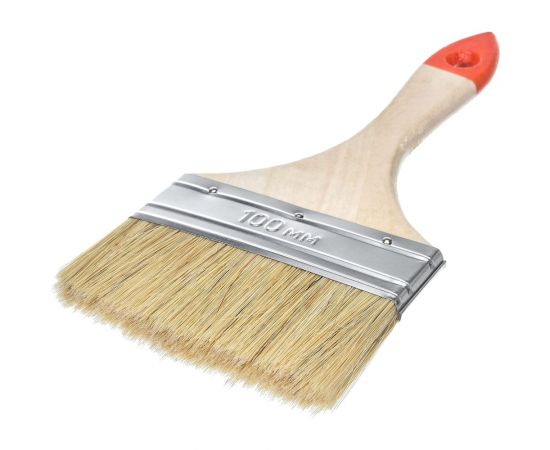 Плоская кисть 888 натуральная щетина 4 - 100 мм * 10 мм Стандарт 0126260 – изображение 2