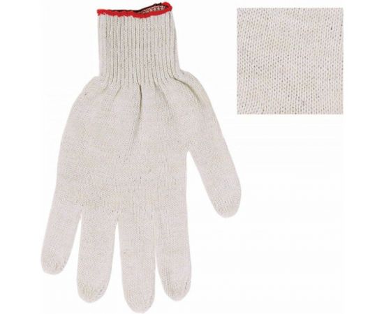 Хлопчатобумажные перчатки ЛАЙМА Комплект 300 пар, 7.5 класс, 46-48 г, 166 текс, ПВХ точка 600994 – изображение 2