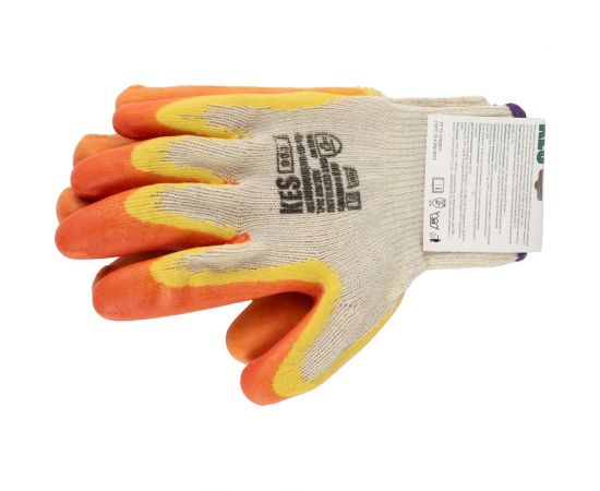 Усиленные перчатки из поликоттона КЭС, двойной латексный облив ладони, размер 9/L 14000016 JR-10-1 – изображение 2