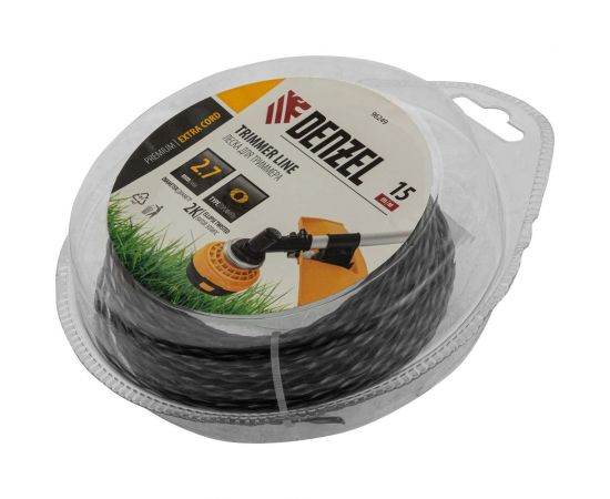 Леска EXTRA CORD двухкомпонентная эллипс, 2.7 мм, 15 м, блистер для триммера Denzel 96249 – изображение 2