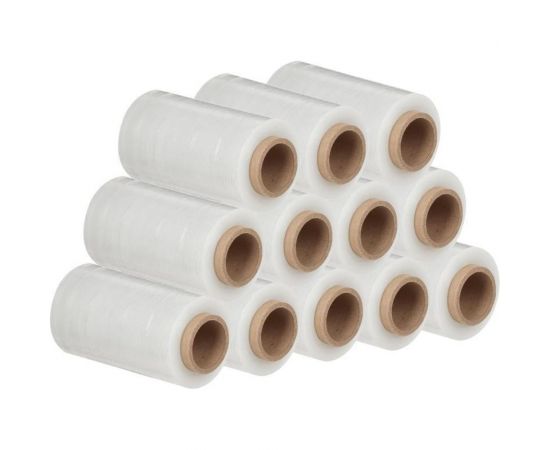 Стрейч-пленка ООО Комус для ручной упаковки, первичное сырье, 20 мкм, 12.5 см, 125 м, 0.29 кг нетто, 12 шт. в упаковке 1800425 – изображение 2