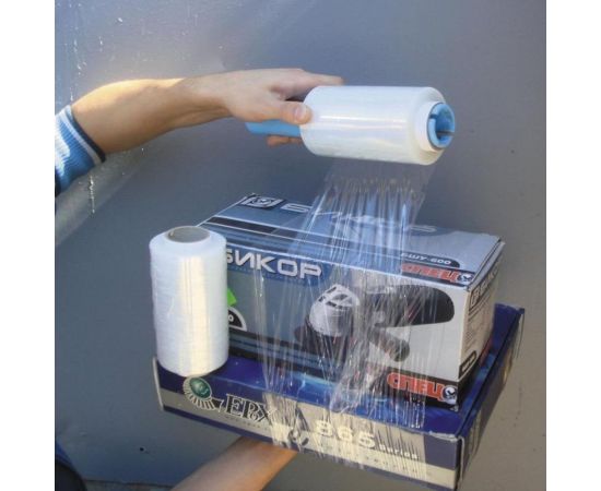 Стрейч-пленка ООО Комус для ручной упаковки, первичное сырье, 20 мкм, 12.5 см, 125 м, 0.29 кг нетто, 12 шт. в упаковке 1800425 – изображение 3