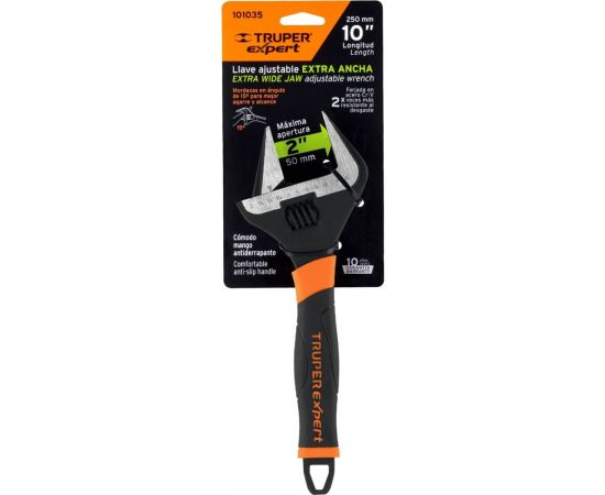 Ключ Truper разводной с узкими губками 250 мм PET-10XA 101035 – изображение 3