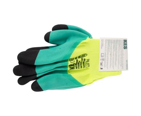 Усиленные перчатки из полиэстера КЭС, двойной латексный облив, размер 9/L 14000010 JR-06 – изображение 3
