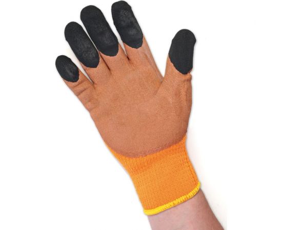 Зимние рабочие махровые полиакриловые перчатки с латексным покрытием БЕРТА облив 3/4 300 – изображение 3