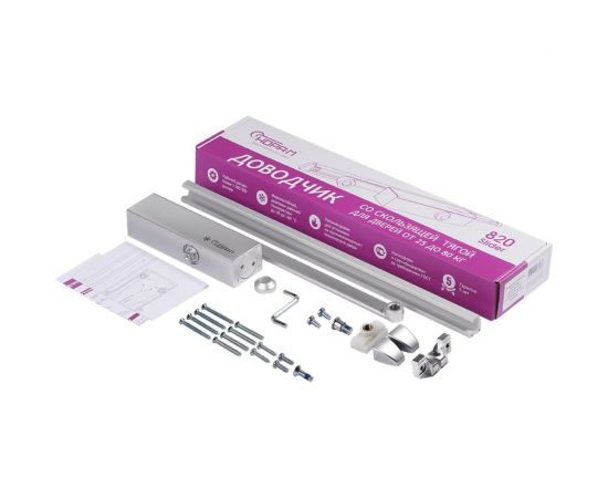 Дверной доводчик НОРА-М 820 Slider скользящая тяга, для дверей до 70 кг, серебро 18836 – изображение 4