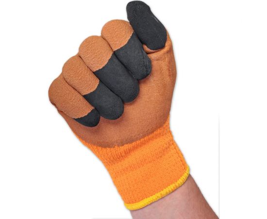 Зимние рабочие махровые полиакриловые перчатки с латексным покрытием БЕРТА облив 3/4 300 – изображение 4