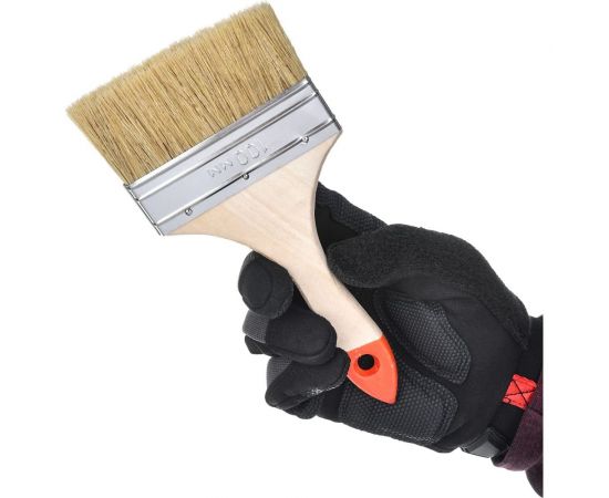 Плоская кисть 888 натуральная щетина 4 - 100 мм * 10 мм Стандарт 0126260 – изображение 5