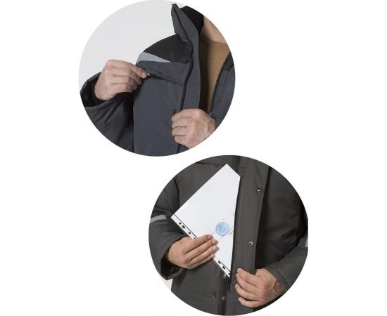 Куртка Эксперт Спецодежда Дэлф, серый/черный, р. 48-50, рост 182-188 6446000025676 – изображение 6