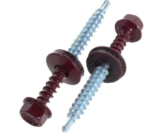 Кровельный саморез Качественный КРЕПЕЖ красное вино RAL 3005, 4.8х51 мм, 55 шт 0300133 КЧ 