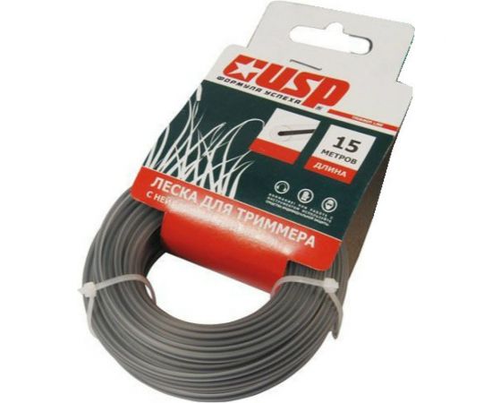 Леска с нейлоновым сердечником 15 м, 2.4 мм, круг для триммера Usp 78260 
