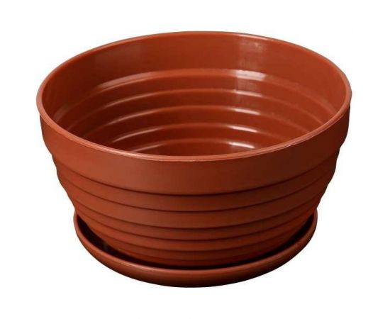 Горшок для цветов с поддоном СИМАЛЕНД Алиса 0.5 л, 13х8 см, терракотовый 4330126 