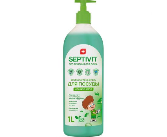 Гель для посуды SEPTIVIT ""Нежное алоэ"", 1л 106 