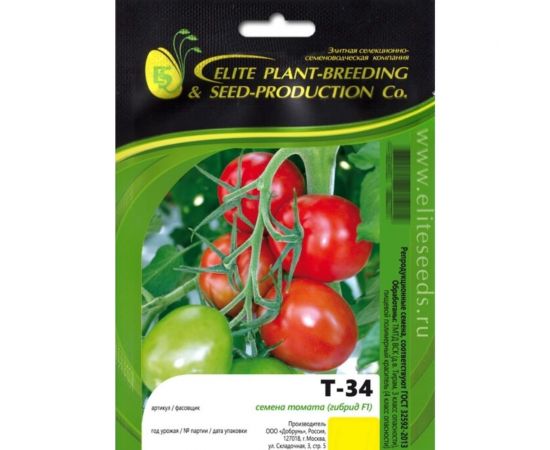 Т-34 F1 семена томата 10 шт ЭС мини ELITE PLANT-BREEDING & SEED PRODUCTION Co. 1026994900 
