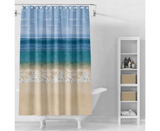 Штора для ванной комнаты PERFECTO LINEA Secret 180x180, с кольцами, пляж 36-118106 – изображение 2