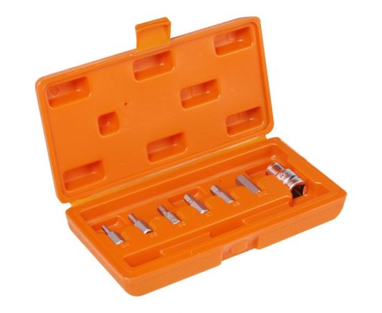 Набор бит вставок шестигранных (3/8"", 30 мм, адаптер бит, 1/2"" DR, 7 предметов, в кейсе) Airline AT-B-36 – изображение 2