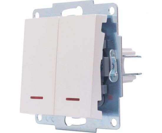 Двойной выключатель Lezard VESNA с подсветкой жемчужно-белый перламутр 742-3088-112 – изображение 2