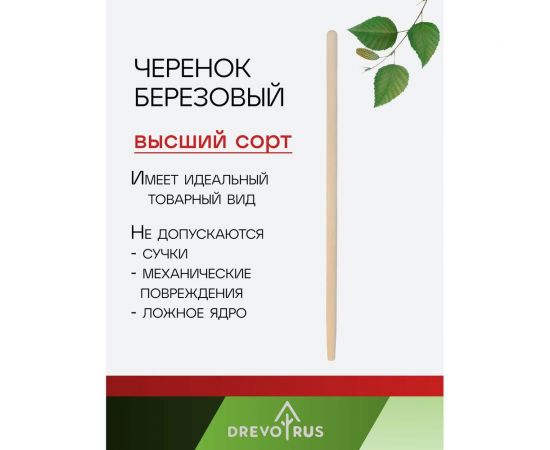 Черенок для грабель высший сорт, 30х1500 мм ООО ""ЭЛАРД"" DRV311500 – изображение 2