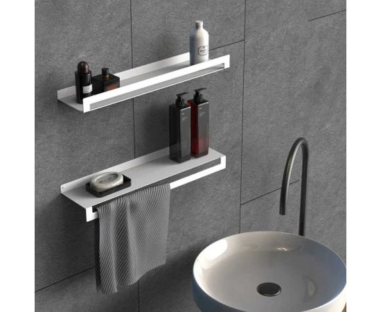 Набор №2 полка для бутылок (1 шт) и с полотенцесушителем (1 шт) Граф Держалкин horizon1 белый H1-duo-б – изображение 2