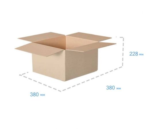 Картонная коробка ООО Павлово-Посадский Гофрокомбинат 380х380х228 мм Т-23 В 140162 – изображение 2